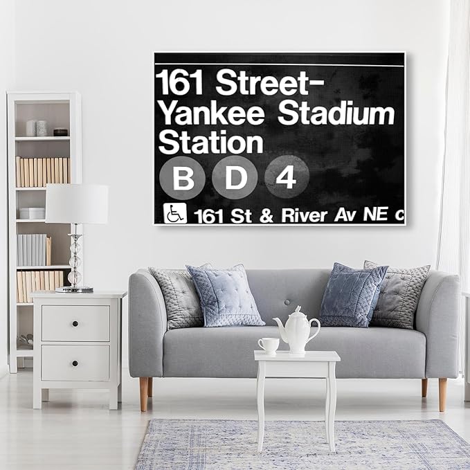 Cities and Skylines Framed Wall Art Canvas Prints 'Yankee Stadium' United States Cities