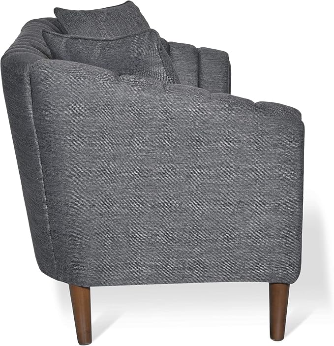 Christopher Knight Home Ansonia Sofas, Charcoal + Dark Walnut
