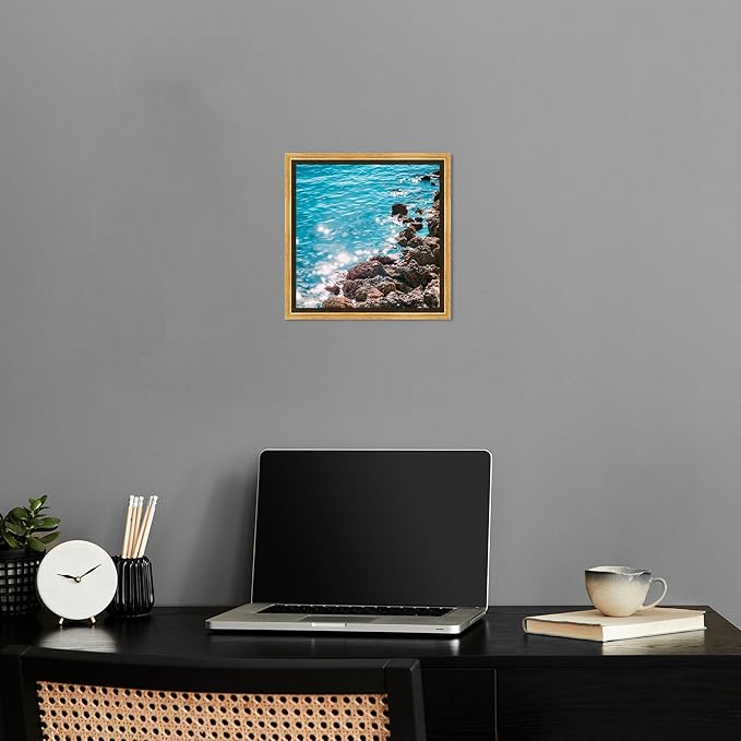 Italian Summer Landscape Photography Canvas Wall Art by Notoriart, Gold Floater Frame, 12"x12"