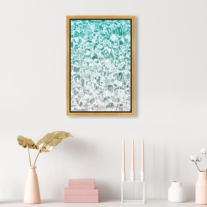 The Oliver Gal Artist Co. Nautical and Coastal Wall Art Framed Canvas Prints 'Clear Aqua Waters' Coastal
