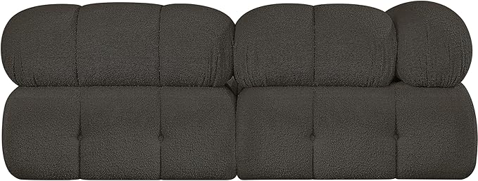 Meridian Furniture 611Brown-S68A Ames Collection Modern | Contemporary Modular Sofa with Rich Brown Boucle Fabric, Modular to Create Infinite Configurations, 68" W x 34" D x 28" H, Brown