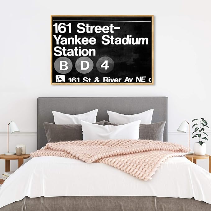 Cities and Skylines Framed Wall Art Canvas Prints 'Yankee Stadium' United States Cities