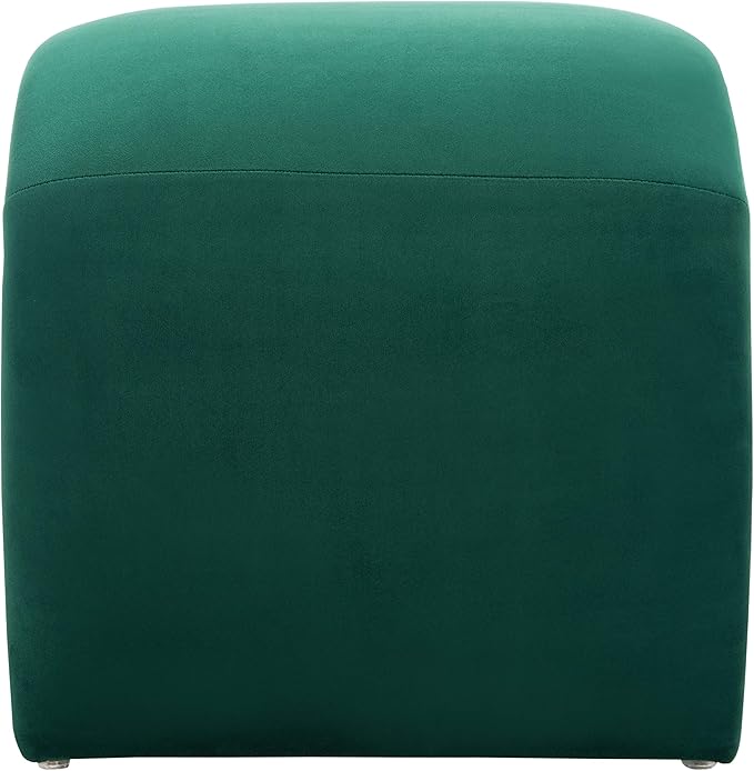 Safavieh Home Collection Kibo Modern Waterfall Emerald Velvet Ottoman (Fully Assembled)