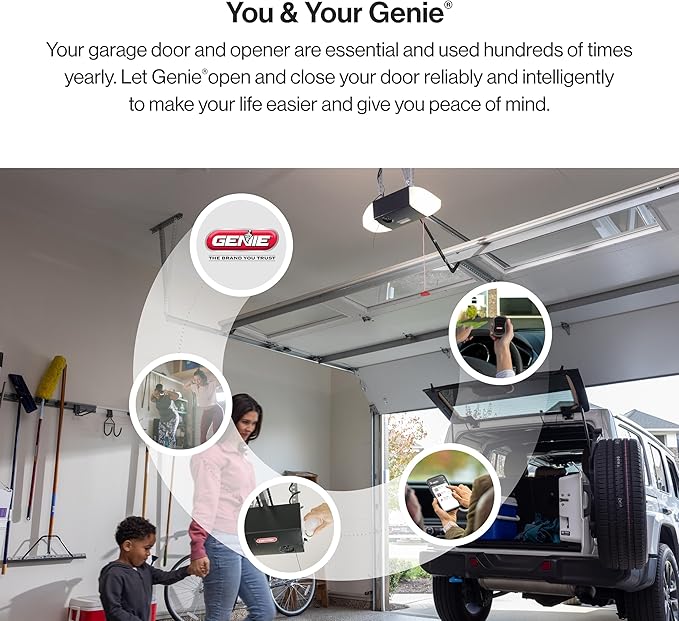 Genie Chain Glide Connect Essentials Smart Garage Door Opener - Reliable Chain Drive Opener With LED Lighting- Compatible with Alexa, SmartThings, Brilliant Smart Home