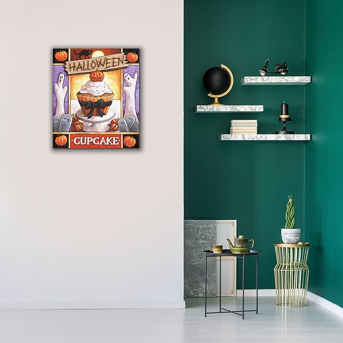 Epic Graffiti 'Halloween Cupcake' by Cathy Horvath-Buchanan Canvas Wall Art, 26" x 30"