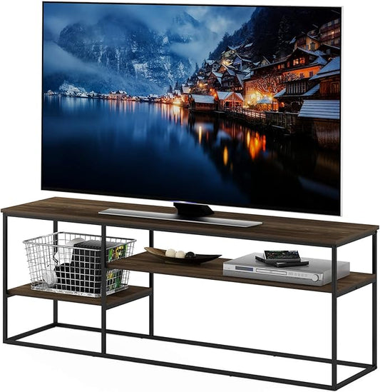 Furinno Moretti Modern Lifestyle TV Stand, Columbia Walnut