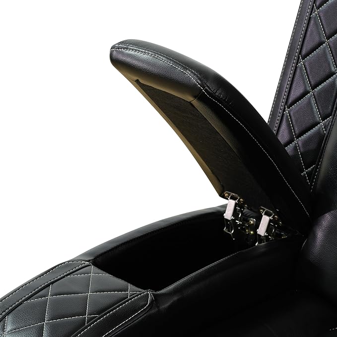 Power Leather Reclining Loveseat Sofa with LED Light,Double Recliner Sofa Love Seat with Storage Console/USB Port/Cup Holder,Leather Couch for Living Room Furniture Sets(2 Seats,Black)