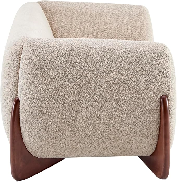 Christopher Knight Home Almad 2 Pieces Sofa Couch Set, Cozy 3-Seater Sofa and Loveseat for Living Room, Upholstered Couch Chair, Soft Seating Lounge Sofa with Wood Frame, Boucle Fabric, Almond
