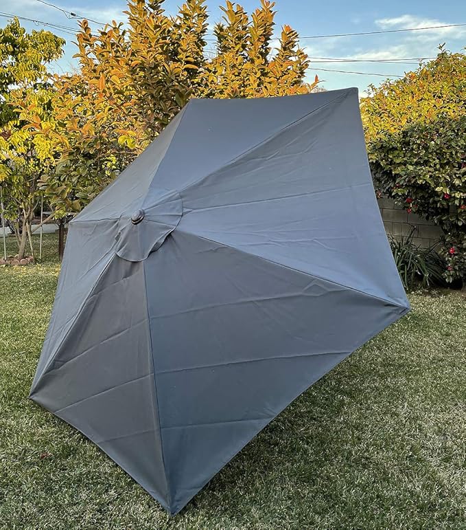 BELLRINO Replacement * GRAY * Umbrella Canopy for 9 ft 6 Ribs (Canopy Only) (GRAY-96)