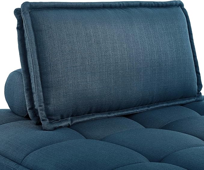 Modway Saunter Tufted Fabric Armless Chair, Azure