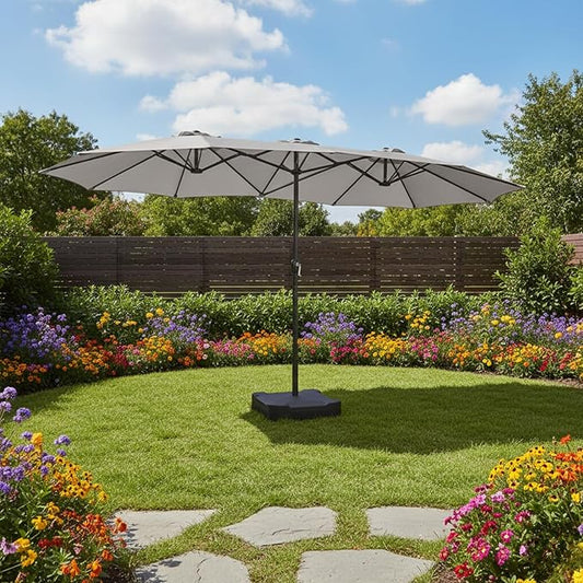 Garden Winds Reinforced RipLock 350 Replacement Canopy Top Cover Compatible with The Phi Villa, Aecojoy, PatioFestival, AbcCanopy, Kozyard 15' Triple Tier Umbrella Models - A701007300, Pf18259, UB02, KZUM15NAV - Slate Gray
