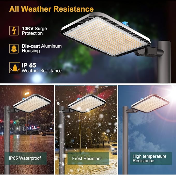 500W LED Parking Lot Lights Outdoor (75000lm Eqv 2000W HPS) Dusk-to-Dawn Parking Lot LED Lights Commerical Slipfitter Mount Stadium Flood Light for Yard,Street,Garage-2Pack 7Yrs Warranty