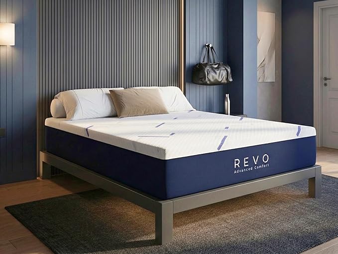REVO Sleep 14-Inch Gel Memory Foam Mattress, King – Cooling Recovery Mattress for Athletes, Pressure Relief for Muscles & Joints, Contouring Support, Breathable Performance Sleep Surface