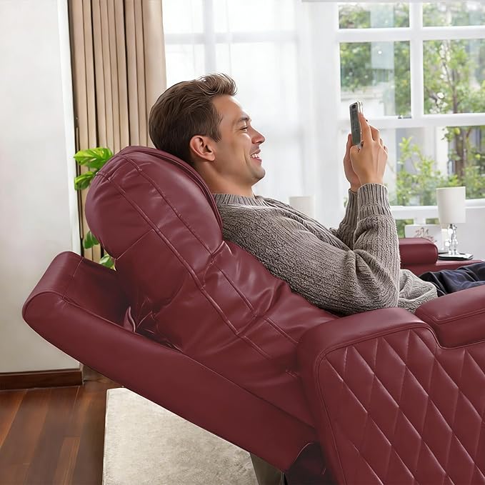 MCombo 65" Zero Gravity Oversized Power Reclining Loveseat with Adjustable Headrest for Living Room, Double Recliner Sofa with USB & Type C Port, Armrest Storage & LED Light HTS401SET