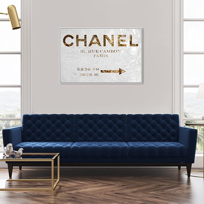 The Oliver Gal Artist Co. Contemporary 30 in x 45 in Paris Couture Luxury Framed Canvas Wall Art Bedroom Gold