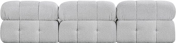 Meridian Furniture 611Grey-S102B Ames Collection Modern | Contemporary Modular Sofa with Rich Grey Boucle Fabric, Modular to Create Infinite Configurations, 102" W x 34" D x 28" H, Grey
