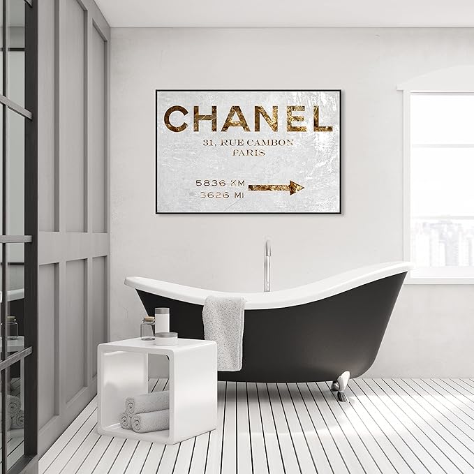 The Oliver Gal Artist Co. Contemporary 30 in x 45 in Paris Couture Luxury Framed Canvas Wall Art Bedroom Gold