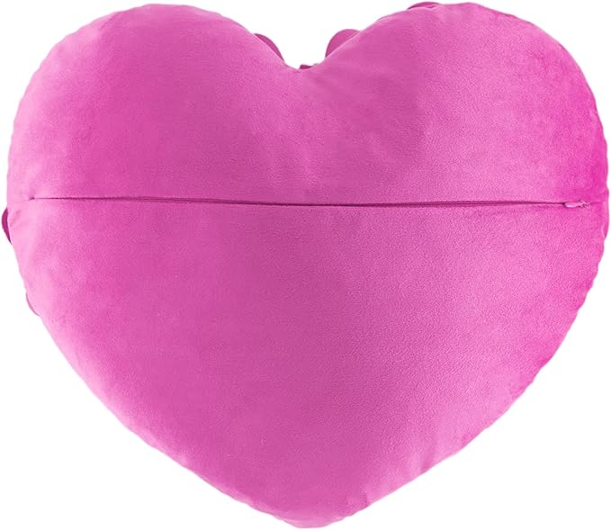 JWH Heart Flower Throw Pillow Covers Decorative Floral Shaped Accent Cushion Soft Pillowcase for Sofa Couch Living Room Bed Chair 14x16 Inches Hot Pink