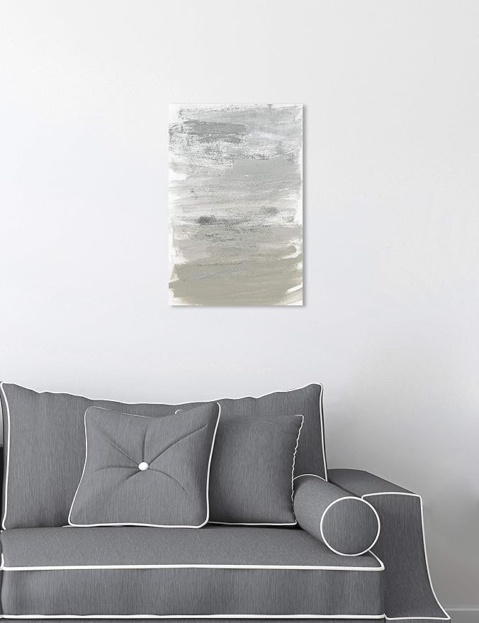 The Oliver Gal Artist Co. Oliver Gal 'Silver Storm' Gray Abstract Wall Art Print Premium Canvas 10" x 15"