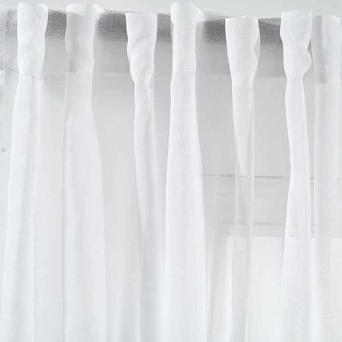 Lush Decor Zuri Flora Sheer Window Curtain Panels Pair 38" W x 84" L Blue & Coral - Sheer Curtains for Living Room - Floral Curtains for Bedroom