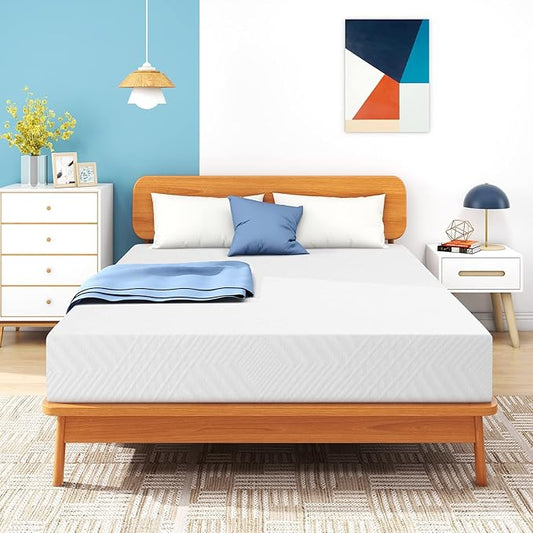 MLILY Full Mattress, 12 Inch Memory Foam Mattress Bed in a Box, Medium Firm, Green Tea and Cooling Gel Infused CertiPUR-US Certified, Made in USA