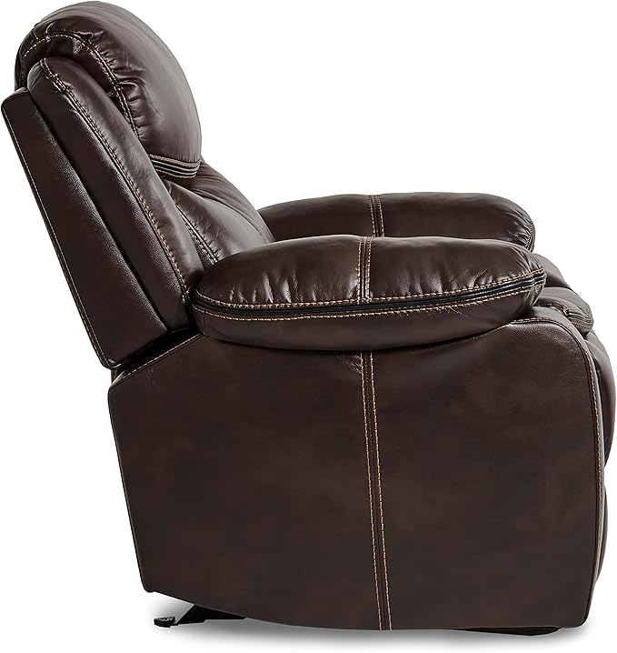 Lexicon Bay Manual Double Reclining Sofa, Dark Brown