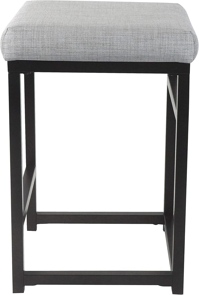 Homepop Home Decor | Modern 24-Inch Counter Stool | Backless Metal Frame Bar Stools Counter Height | Decorative Home Furniture, Natural