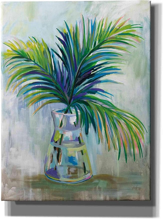 Epic Graffiti "Palm Leaves I by Jeanette Vertentes, Canvas Wall Art, 12"x16"