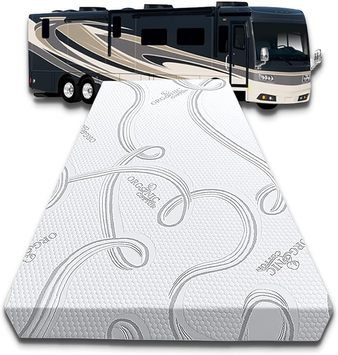 FoamRush 6-Inch Bunk (35" x 79") High Density Foam RV Mattress Replacement with Cotton Cover, Firm, Pressure Relief, Travel Camper Trailer Truck, Made in USA, CertiPUR-US Certified