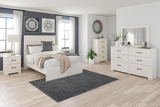 Signature Design by Ashley Stelsie Farmhouse Full Panel Bed, Foundation or Box Spring Needed, White