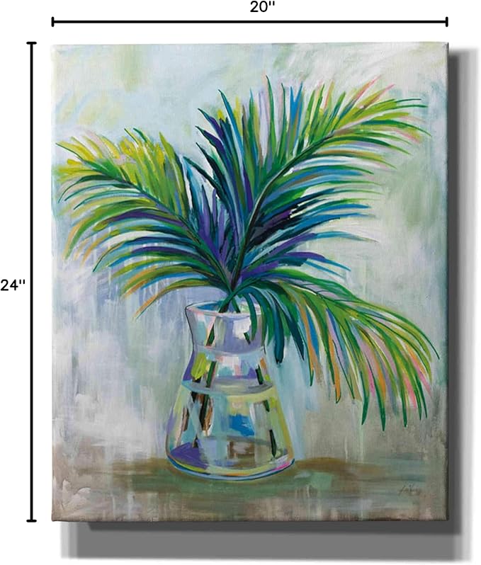 Epic Graffiti "Palm Leaves I by Jeanette Vertentes, Canvas Wall Art, 20"x24"