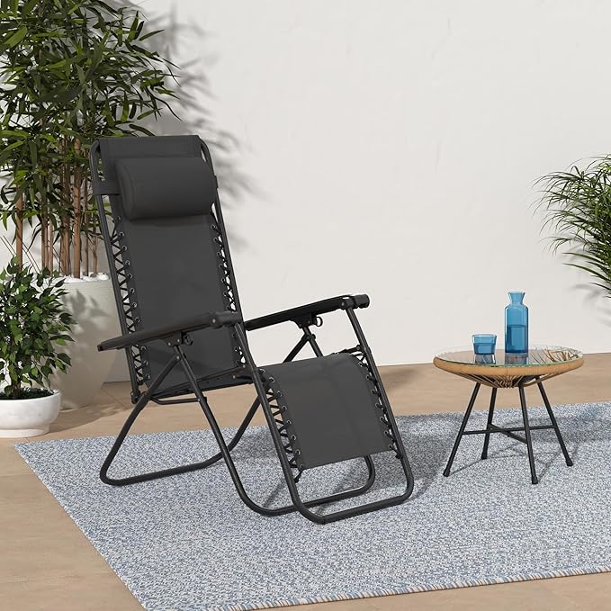 Set of 2 Zero Gravity Chair,Patio Chair,Outdoor Furniture Patio Lounge Camping Chair with Adjustable Folding for Pool Side Camping Yard Beach