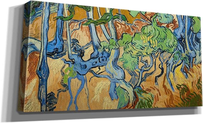 Epic Graffiti 'Tree Roots' by Vincent Van Gogh, Giclee Canvas Wall Art, 24"x12"