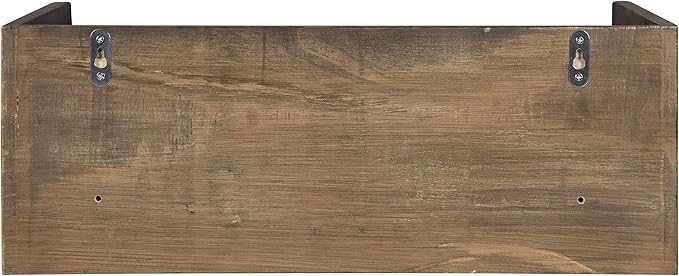 Kate and Laurel Kitt Floating Shelf Side Table with Drawer, Rustic Brown