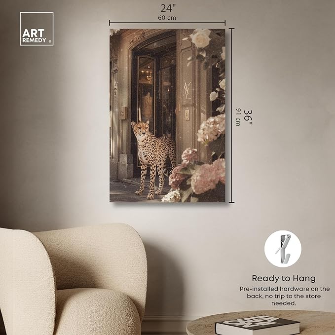 Art Remedy Cheetah at the Store Canvas Fashion Designer Wall Art, Gallery Wrapped, 24" x 36"