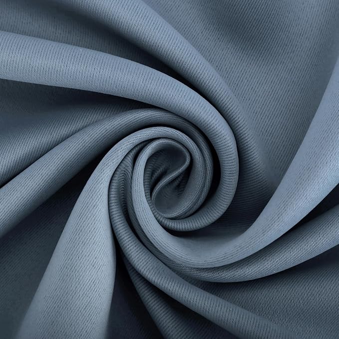 Sun Zero Nordic 2-Pack Theater Grade Noise Reducing Extreme 100% Blackout Grommet Curtain Panel Pair, 52" x 96", Denim Blue