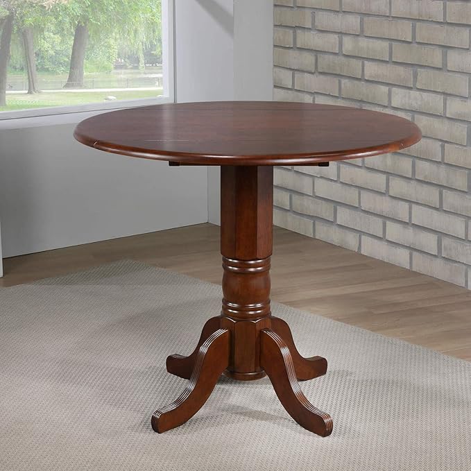 Sunset Trading Andrews Dining Table, Distressed chestnut finish