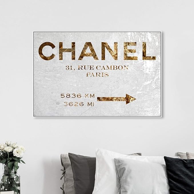 The Oliver Gal Artist Co. Contemporary 36 in x 54 in Paris Couture Luxury Framed Canvas Wall Art Bedroom Gold