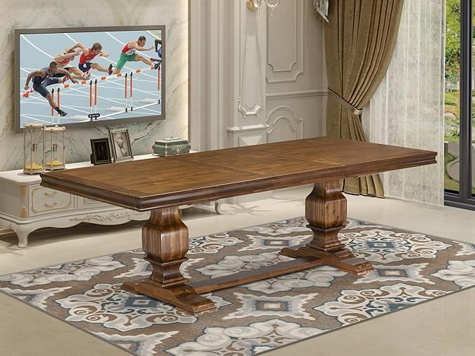 LKT-AWA-TP - A Dining Table with Removable Rectangular Tabletop - Antique Walnut Finish