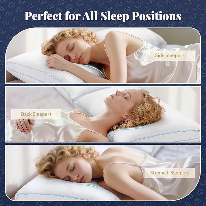 Adjustable Pillows Bed Pillow Queen Size Set of 2 - Luxury Hotel Collection Pillow for Sleeping, Customizable Firmness & Height Pillow for Back, Stomach or Side Sleepers, 2 Pack