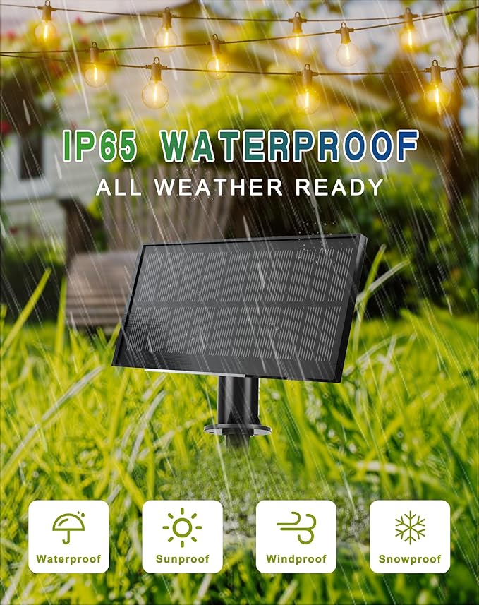 Solar String Lights Outdoor Waterproof 150FT with USB Port and 73 Shatterproof G40 Bulbs(3 Spare), LED Solar Powered Patio Lights for Outside, Porch, Backyard, Gazebo, Garden(Warm White)