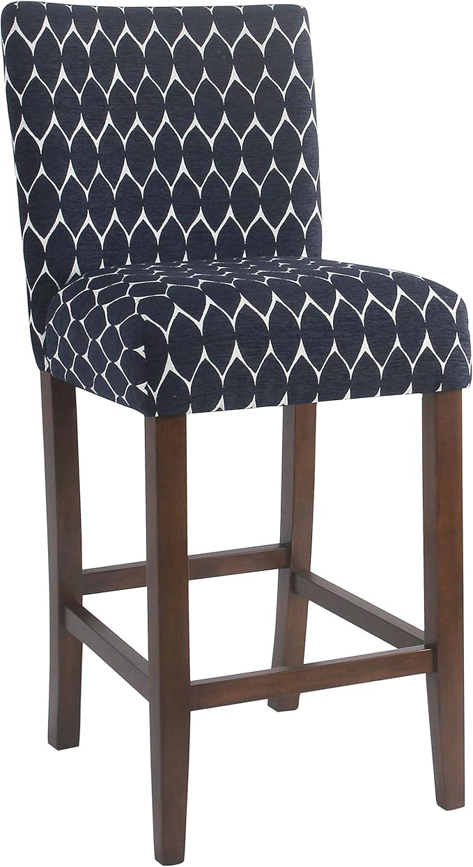 HomePop Upholstered Counter Height Barstool, 29-inch, Textured Navy