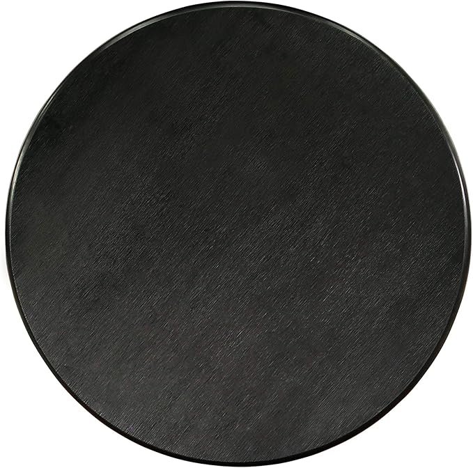 East West Furniture ANVA5-BLK-C 5 Piece Dining Room Furniture Set Includes a Round Dining Table with Pedestal and 4 Linen Fabric Upholstered Chairs, 36x36 Inch, Black