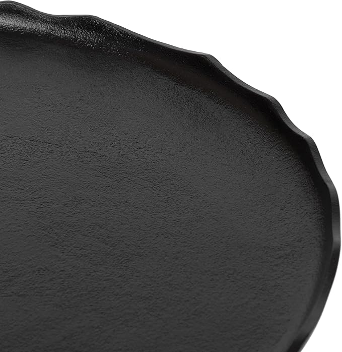 Kate and Laurel Alessia Modern Round Metal Coffee Table; 26 x 26 x 16; Black; Sand Cast Aluminum Coffee Table with Raised Deckled Edge for Storage and Display