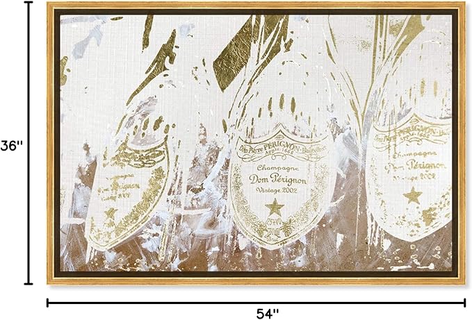 Drinks and Spirits Framed Wall Art Canvas Prints 'Champagne Showers' Champagne