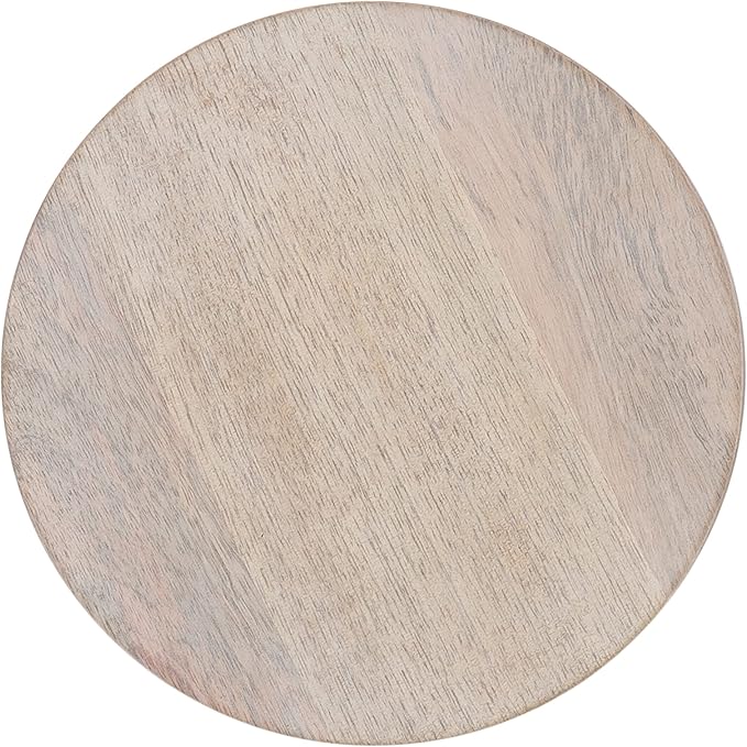 Kate and Laurel Wegner Coastal Wooden Round Drink Table; 8 x 23; Whitewash; Elegant and Durable Pedestal Table for Use as Small Drink Table; Plant Stand; or Decorative Item Display