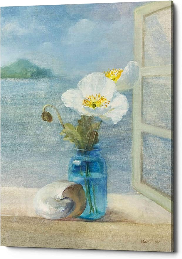 Epic Graffiti 'Coastal Florals II' by Danhui Nai, Canvas Wall Art, 26"x34"