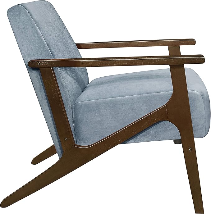 Lexicon New Castle Velvet Accent Chair, 27.5" W, Blue Gray