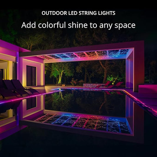Twinkly Strings 400 LED RGB, LED Light String for in- and Outdoor, Smart LED Lights, Mappable LEDs, Compatible with Alexa and Google Home, IP44, Green Wire, 105ft