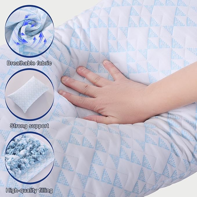 Memory Foam Pillows 2 Pack：Adjustable Loft Bed Pillows King Size Set of 2 for Sleeping, Removable, Supportive & Breathable Design for Hot, Side, Back, and Stomach Sleepers